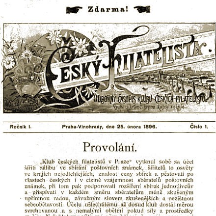 Český Filatelista 1. číslo Český Filatelista 1. číslo